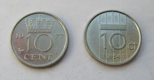 Купити 10 центов = 1977 и 1984 гг. = Нидерланды #