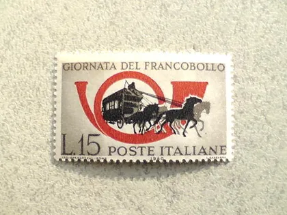 фото, Поштова марка Італія " Стародавній Транспорт " 1960 рік **