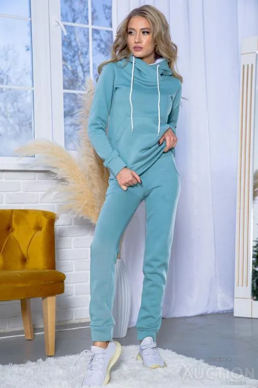 Спорт костюм женский на флисе, цвет оливковый, 102R016-1 З аукціону