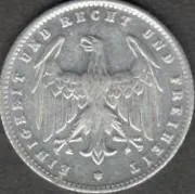 Купити ХАЛЯВА !!! Третий рейх 200 марок &quot;D&quot; 1923 г.  31 янв. 1922 г. приход к власти Гитлера. Первая монета.
