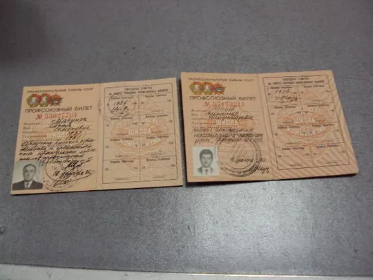 Купити документ профсоюзный билет лот 2 шт №1700