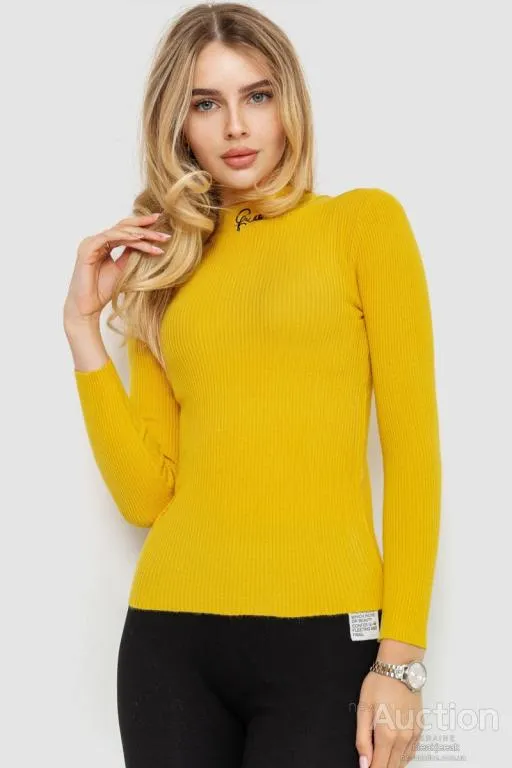 Водолазка женская трикотажная, цвет горчичный, 204R035 Ціна