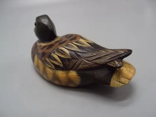 Фигура утка дерево статуэтка уточка селезень высота 5,5 см, длина 13 см №3 Недорого