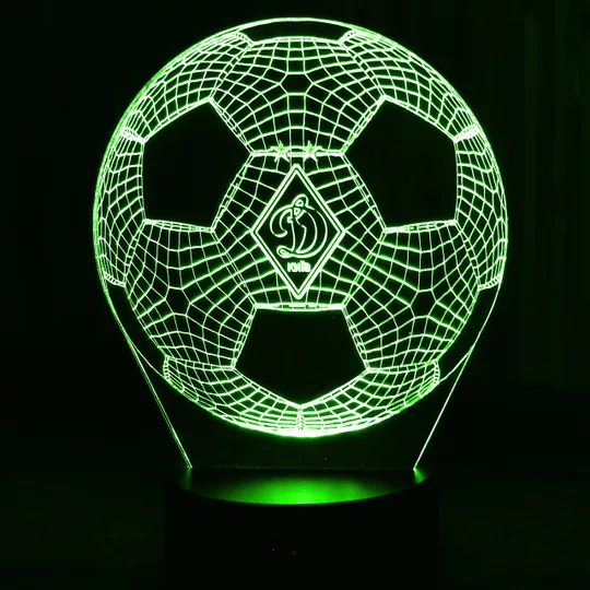 Акриловий світильник-нічник м&#039;яч ФК Динамо зелений tty-n000399 Ціна