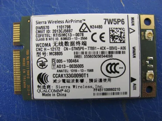 номер0017-13 3G-4G Модем DW5570 7W5P6 дляDELL Latitude E6430 E5430 E6230 E6330 E6540 E6440 E5440 E5540 E7240 E7440 E7240 E3440 E3540 E3340 Precision M4800 M6800 M3800 XPS 15 оригінал Продаж