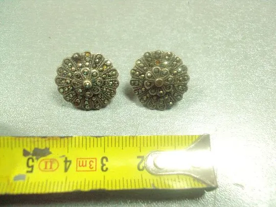 серьги цветочки цветы серебро вес 6,55 №662 Продаж