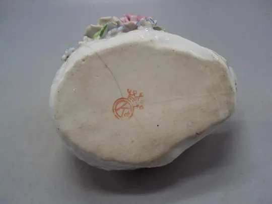 Карандашница фарфор Германия Martinroda лебедь и цветы розы фигура высота 9,2 см под реставрацию №37 Де купити