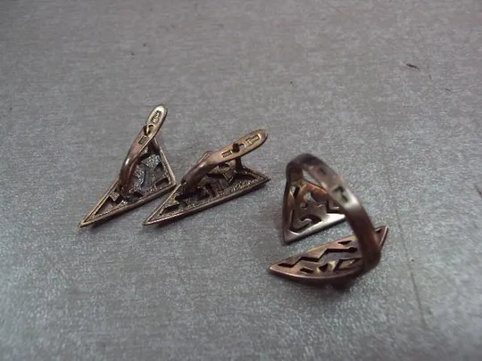 Бижутерия набор серьги и кольцо клеймо 91ЛJ Jenavi посеребрение №11567 Де купити