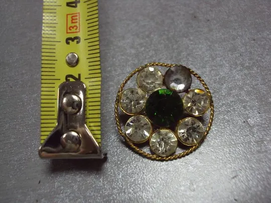 Бижутерия брошка брошь цветок цветочек круглая диаметр 2,2 см №11879 З аукціону