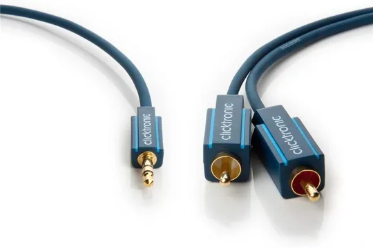 Купити Кабель аудіо-адаптер Jack 3.5mm 3pin-RCAx2 M/M 10.0m ClickTronic (75.07.0471) Casual D=3.9+6.0mm 42