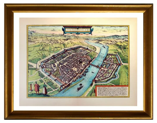 План карта Франкфурта-на-Майні 1570 р. копія 1938 р. Лейпциг Fv8.9 Де купити