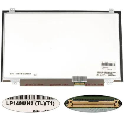фото, Матриця 14.0" LP140WH2-TLT1 (1366 * 768, 40pin (eDP), LED, SLIM (вертикальні вушка), глянець, роз'єм справа внизу) для ноутбука