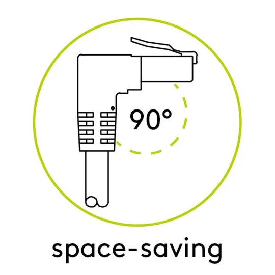 Патч-корд неекранований RJ45 SFTP6  1.0m Goobay (75.05.1543) patch AWG28 1x90° PoE/PoE+ LSOH З аукціону