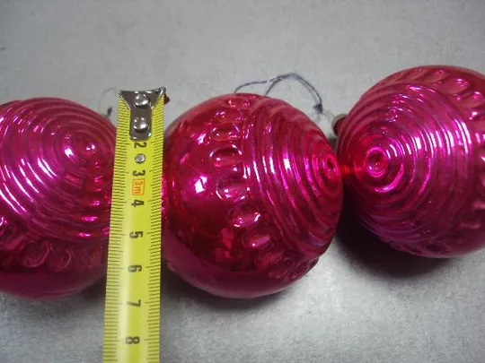 Купити Елочная игрушка подвесная ссср шар рифленый контурный розочки шары рифленные стекло лот 3 шт №10145