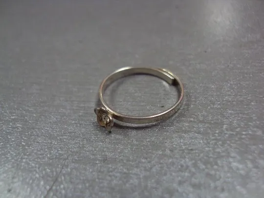 Кольцо женское цветочек на ногу серебро 925 проба вес 0,68 г безразмерное №10726 З аукціону