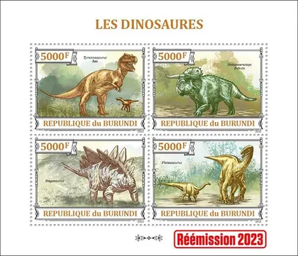 фото, Бурунди-Динозавры-2023.. Чистый полный красивый комплект.MNH.