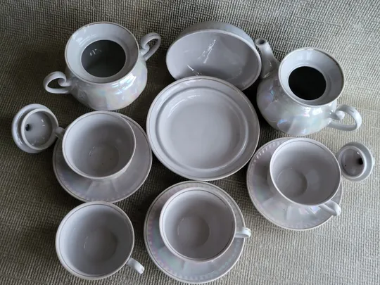 Сервиз чайный Тернопольский ФЗ, заварник, сахарница, масленка, 4 чашки, 3 блюдечка Продаж