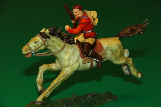 ТРАПЕР КОВБОЙ З РУШНИЦЕЮ НА КОНІ №6990 траппер ELASTOLIN 70мм ФРГ Ціна