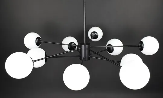 Люстра потолочная на 10 лампочек 27783 Черный 40-70х116х116 см. З аукціону