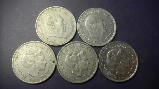 1 крона Данія (порічниця) 5шт, всі різні Ціна