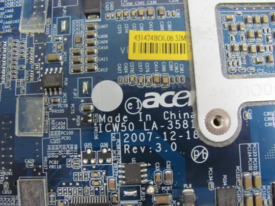 номер0103-1  материнська плата  ICW50 LA-3581P  для  Acer Aspire 5220, 5520, 7520, 7220   оригінал Характеристики