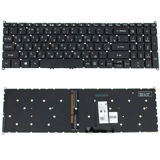 Клавіатура для ноутбука ACER (AS: A317-51, A317-32) rus, black, без кадру, підсвічування клавіш (оригінал) Ціна