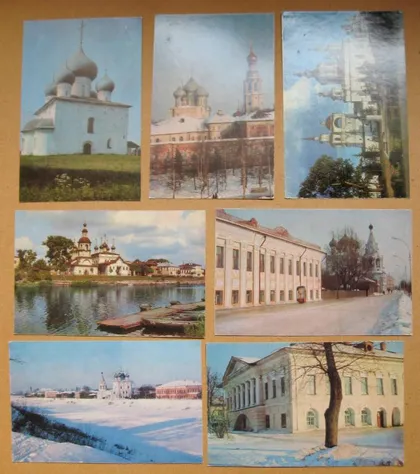 фото, ВОЛОГДА - АРХИТЕКТУРНЫЕ ПАМЯТНИКИ = набор открыток 1974 г. = 7 шт. #