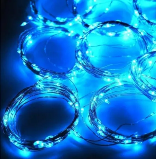 Гирлянда штора &quot;Роса&quot; от USB, 3x2м, 400 LED, 20 нитей, 8 режимов, IP44 Сине-белый Інтернет-аукціон
