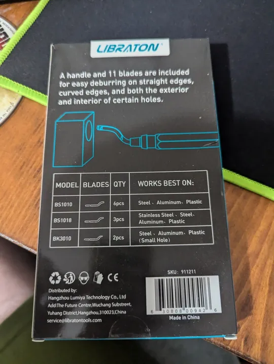 Купити НІЖ ДЛЯ ЗНЯТТЯ ФАСКИ І ЗАДИРОК (ШАБЕР, РИМЕР, ФАСКОЗНІМАЧ), LIBRATON DEBURRING TOOL для 3D друку SKU: 911211