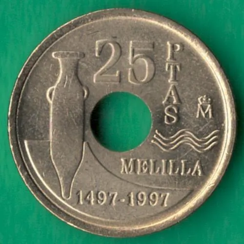 25 песет 1997 року UNC Іспанія [М] Ціна