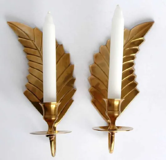 Купити Свічники підсвічники настінні Крила 2 шт, латунь, Німеччина