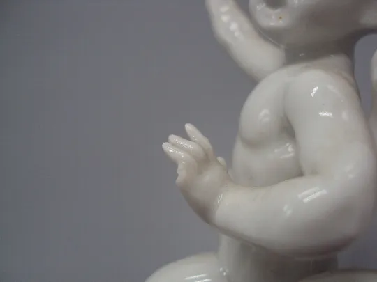 Фигура фарфор Германия Carl Scheidig KG Гревенталь мальчик путти и козлик ребенок с козленком №15458 Недорого