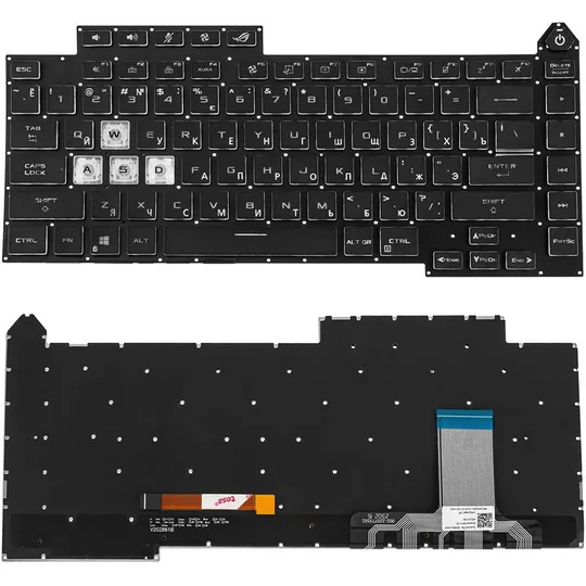 Клавіатура для ноутбука ASUS (G513 series) rus, black, без фрейму, підсвічування клавіш (RGB) Ціна