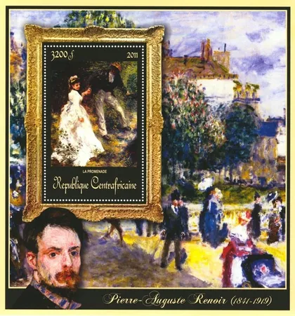 фото, ЦАР-Живопись-Ренуар-2011. Чистый красивый Блок. MNH.