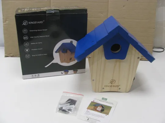 Синій пташиний будиночок Kingsyard для виходу на вулицю - ящик для гніздування з кедрового дерева з панеллю для чіткого огляду та захистом від хижаків (15) Ціна
