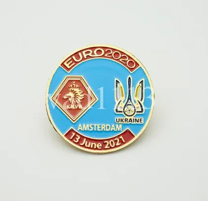 фото, Футбол УЕФА  EURO-ЕВРО 2020 матчевый значок Нидерланды - Украина