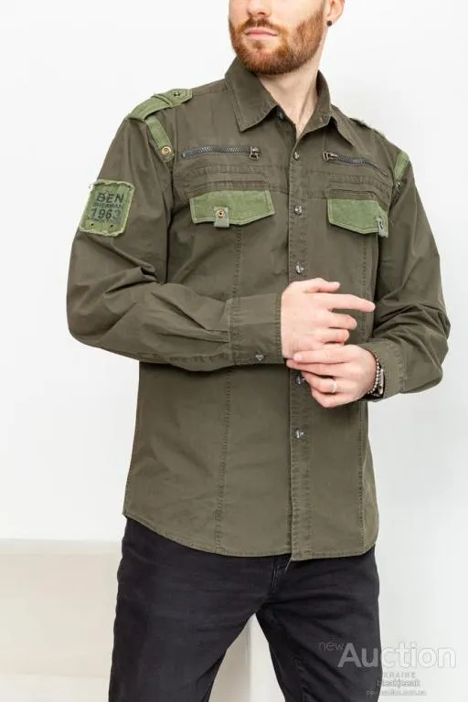 Купити Рубашка мужская, цвет хаки, 131R141123