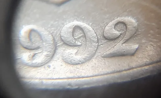 (5994) 25 копійок 1992 2ААм царапини штемпеля в році карбування + зміщення зображення на реверсі (25 копеек 1992 2ААм перепутка брак) Продаж