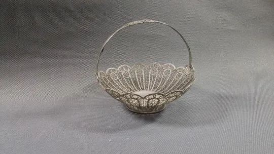 Скань ваза корзинка мельхиор советский БУ с дефектом Ціна