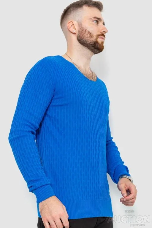Свитер мужской однотонный, цвет электрик, 235R1394 З аукціону