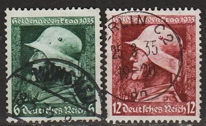 фото, 1935 - Рейх - Пам'яті героїв Mi.569-70  _4.0 €