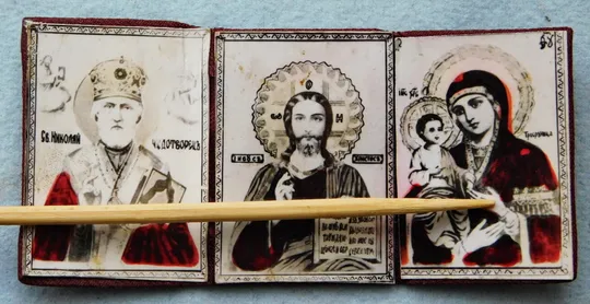 Купити Ікона - Складень, тройничок - Спас, Троєручиця, Миколай Чудотворець - hand made