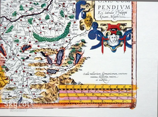 Купити Старовинна мапа карта Баварії на папері верже 1595 Abraham Ortelius