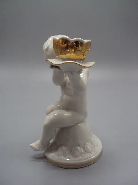 Подсвечник фигура фарфор Германия Metzler with ortloff 1940 мальчик путти ребенок 14,5 см №15457 З аукціону