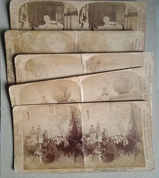 Стереопари стереофото стереоскопічні карточки, 5 штук, 1900-ті, США Ціна