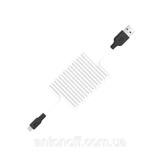 Кабель Hoco X21 Silicone Cable силіконовий microUSB to USB (1м 2A) Білий З аукціону