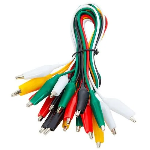 Зажим крокодил в изоляции на проводе 48см, 10шт, провода c крокодилами Ціна