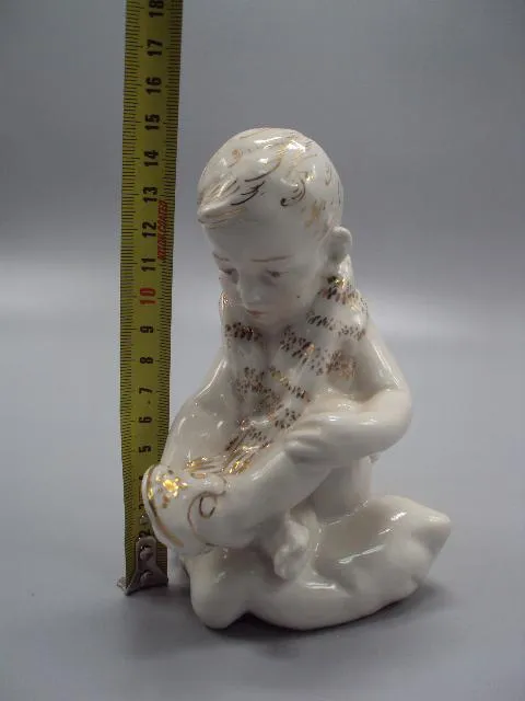 Купити Фигура фарфор статуэтка ПЗ Песочное мальчик с полотенцем ребенок вытирает ноги высота 14,8 см №14461