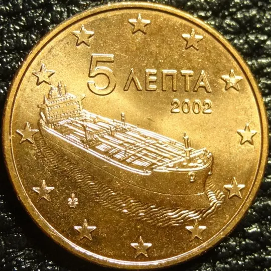5 євроцентів 2002 F Греція (з буквою F) UNC Ціна