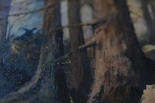 Купити Картина Пейзаж лес, деревья, подписная F.S. Холст масло 65,5 х 50 см №220